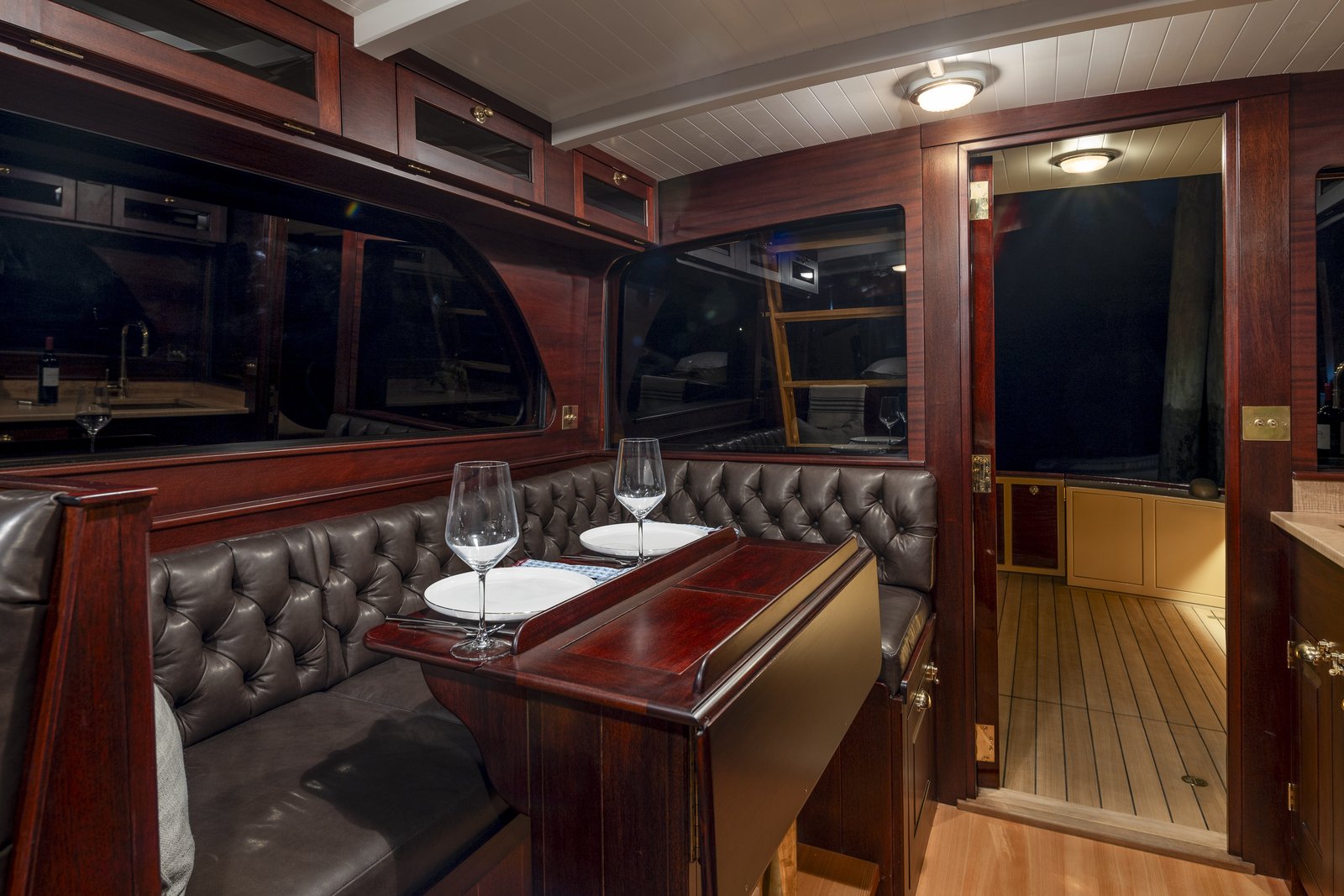 Salon and living area on the main deck. Photo: Cory Silken