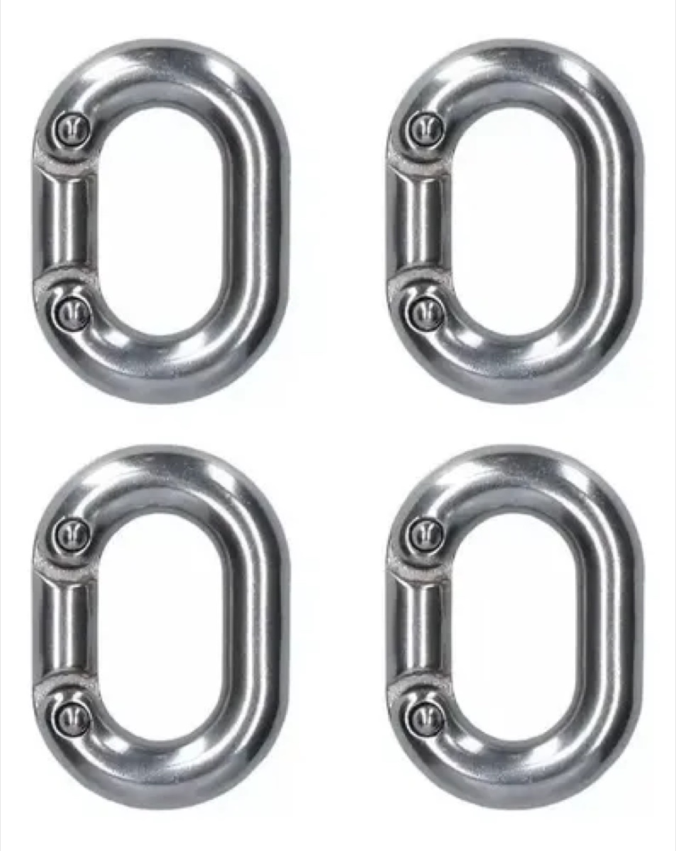 Kit 4 elos conectores de corrente inox 8 mm