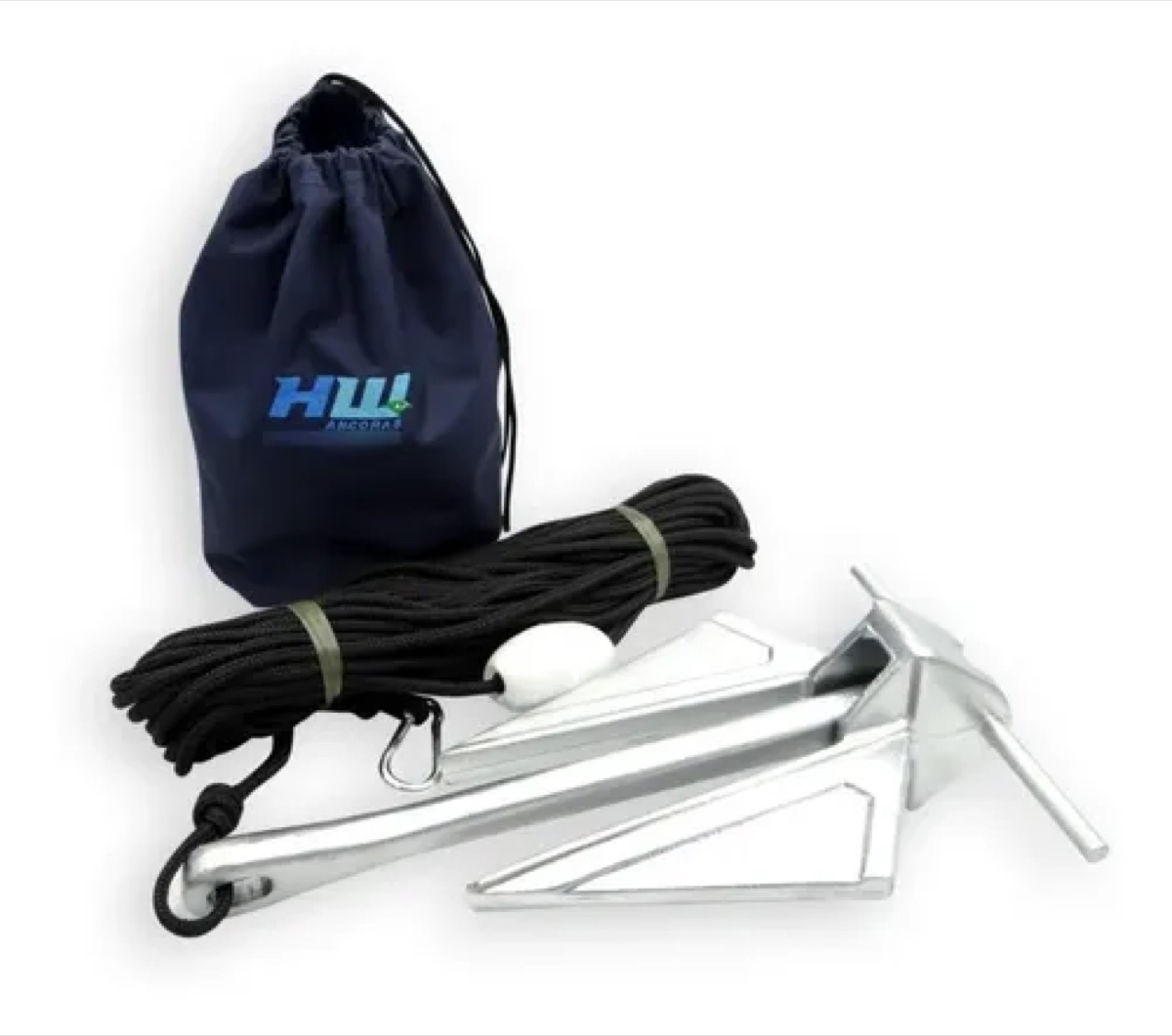 Kit âncora Danforth 7 kg com 35 m de cabo e bolsa