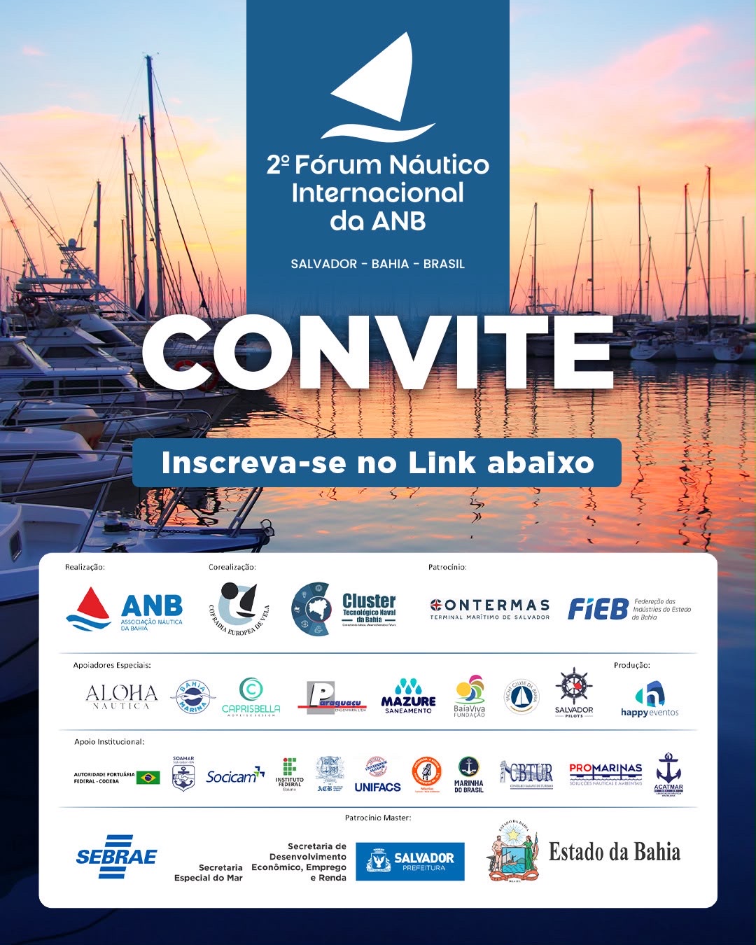 Official poster of the 2nd ANB International Nautical Forum, in Salvador. Courtesy: ANB